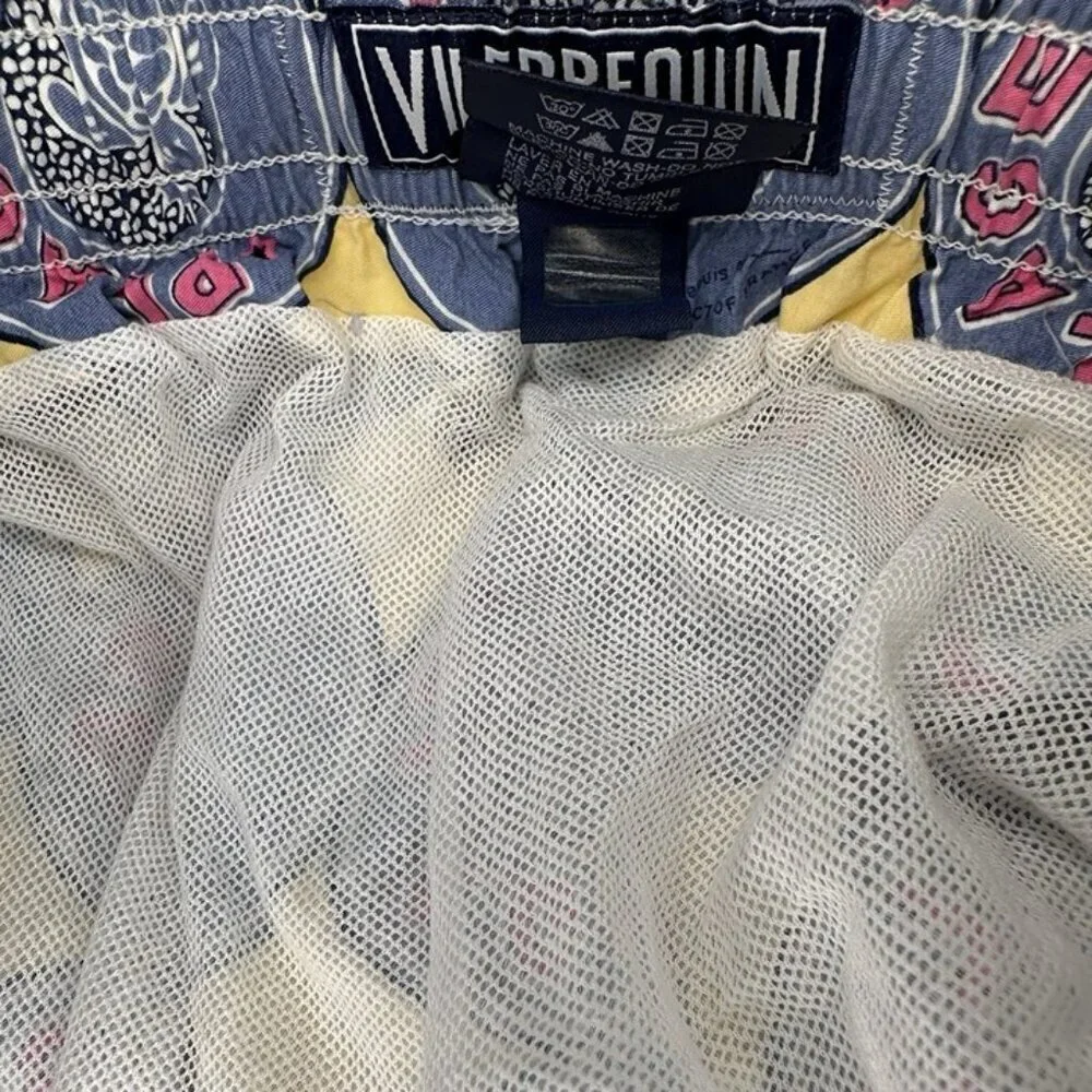 Vilebrequin Turtle Swimming Shorts Blue Yellow Floral XXL